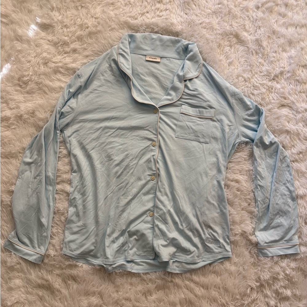 Comfrt Powder Blue Luna Lounge PJ Top
